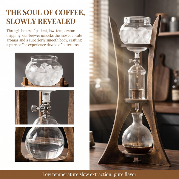 Iced Drip Coffee Maker Gater Dutch Cold Brew Glass Cold Coffee Vending Machine