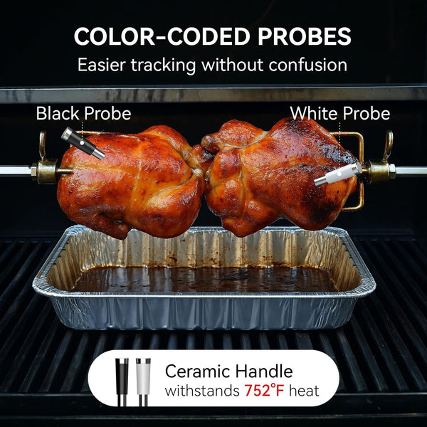 Wireless Meat Thermometer Food Meat Oven BBQ Thermometer Bluetooth WIFI Control