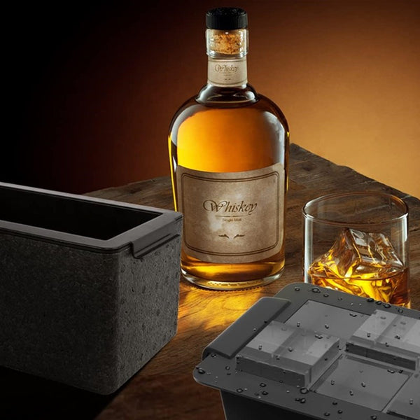 Clear Ice Cube Tray for Whiskey 2 Inch Clear Ice Cube Maker - Silicone Lar