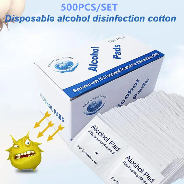 500PCS Alcohol Wipes Individually Wrapped with 75% Isopropyl Alcohol for Home