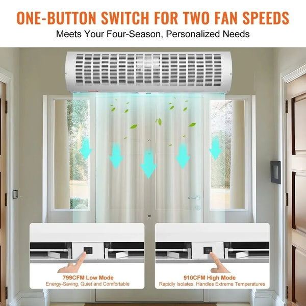 1000mm Air Curtain Fan Wall-Mounted Commercial Air Door For Dust Insect Control