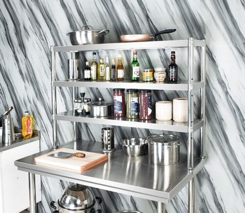 3Tier Commercial Kitchen Overshelf bench Top Stainless Steel for Prep&Work Table