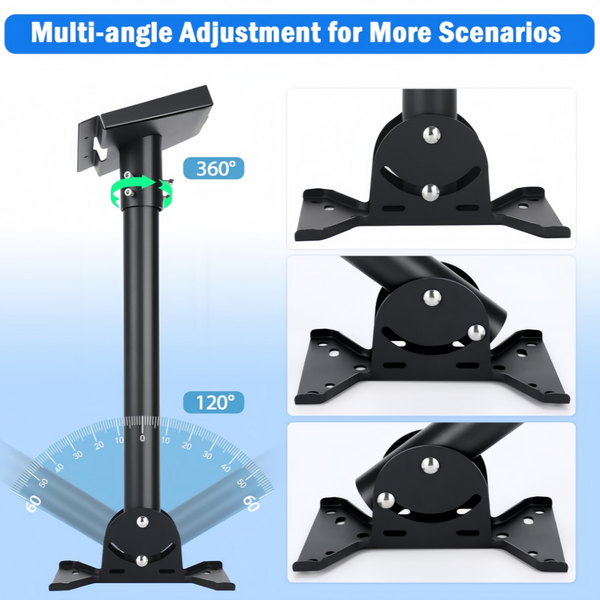 Stainless Steel Pivot Roof Mount Kit Heavy Duty Roof & Wall 180° Adjustable Pole