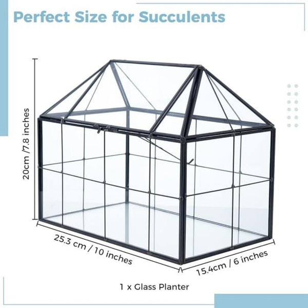 Glass Terrarium House Planter – Succulent Plant Glass Greenhouse with Lid AU