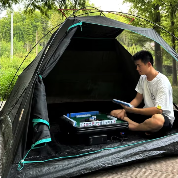 Automatic Mahjong Table Portable Mahjong Table 144 Magnetic Tiles Outdoor & Home