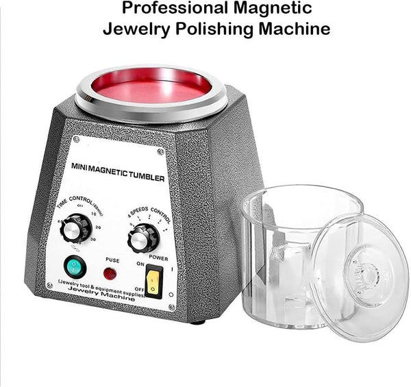 Magnetic Tumbler Surface Polisher Jewelry Finish Machine 2000RPM 4-Speed