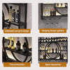 3-Tier Metal Wine Rack w/ LED Light Wine Bottle Shelf For Home Bar Display 1.2m
