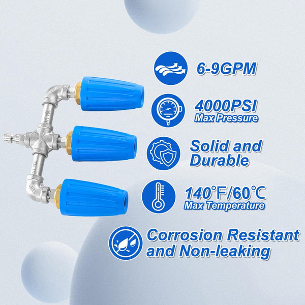 Pressure Washer Turbo Nozzle Head 4000PSI High Cleaner 1/4BSP Easy Connection
