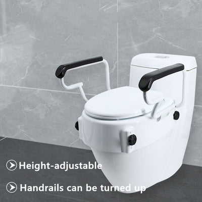 Toilet Seat Risers Raised Toilet with Armrest Adjustable Height for the Elderly