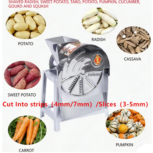 500kg/h Commercial Electric & Manual Cassava Slicer Potato Shallot Carrot Cutter