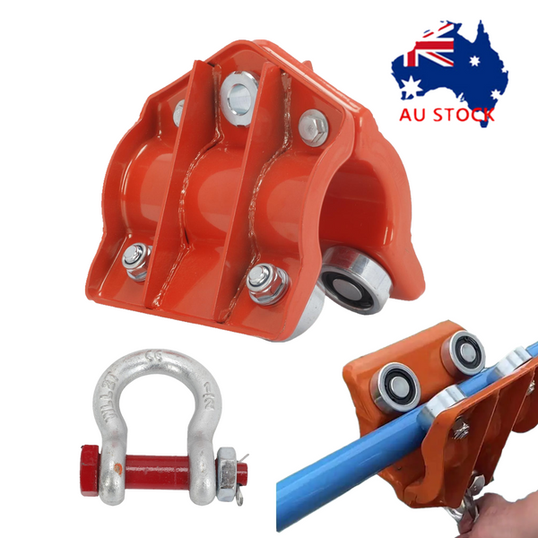 300Kg Pipe Beam Trolley Lifting Round Tube Sports Car w/ Snackle for 60mm Pipe