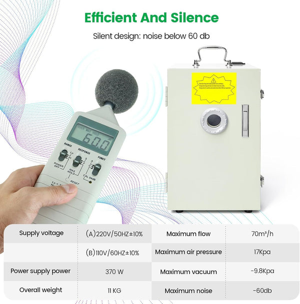 Dental Lab Vacuum Cleaner Single-Blade Wheel Dust Collector Extractor AU Plug