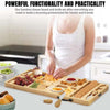 Bamboo Cheese Cutting Board Knife Gift Set Wooden Snack Serving Tray Foldable
