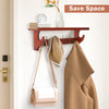 5 Hooks Wall Mounted Coat Rack Wooden Vintage Entryway Hat Clothes Organizer