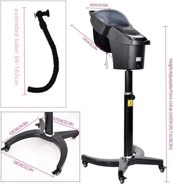 4-in-1 Hair Steamer Spa Salon Micro Mist Hot Cold Fog Hair Care Machine w/ Timer