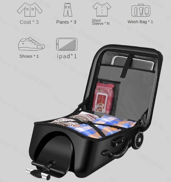 Carry On Luggage Hardside Suitcase Expandable Ride On Suitcase With Seat Large