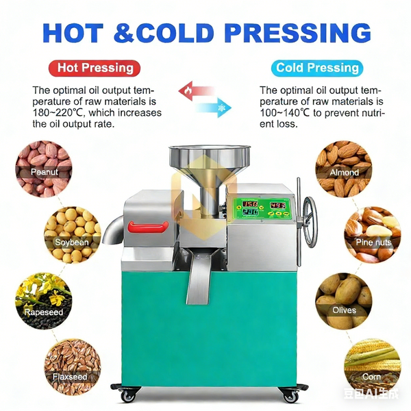 Fully Automatic Oil Press Machine 9-15kg/h  Cold & Hot Adjustable Oil Extractor