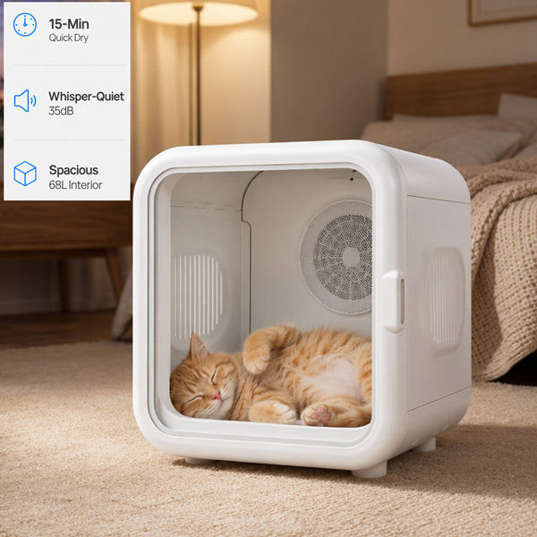 68L Pet Hair Dryer Box Automatic Smart Cat Dog Hair Dryer Grooming 360° Heater