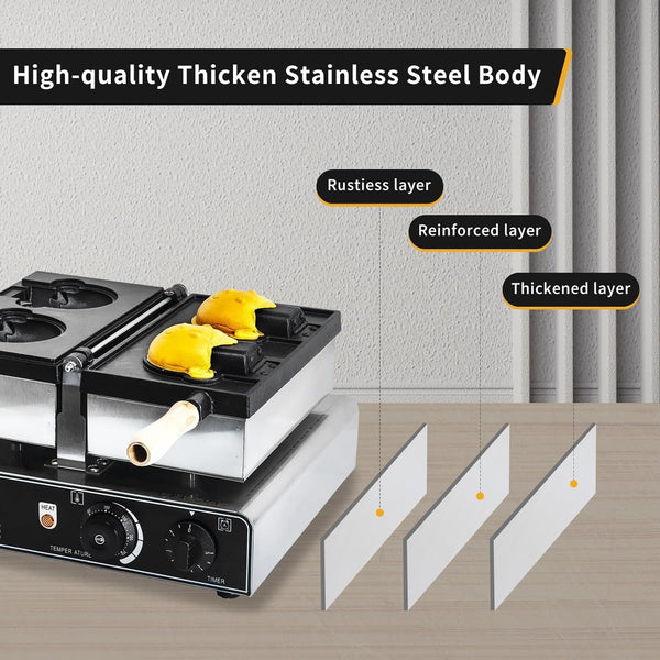 2PCS Bear Shaped Waffle Commercial Waffle Maker Waffle Baker Machine 1800W