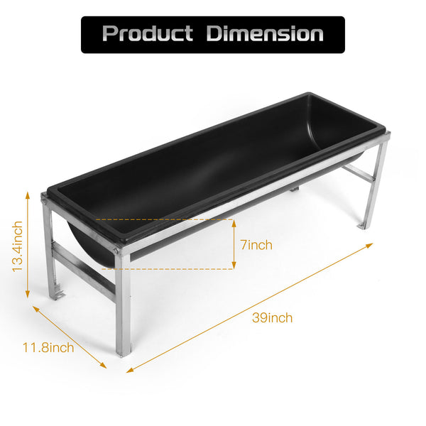1m Sheep Goat Cattle Water Feed Trough Livestock Farm Feeder Tray with Bracket