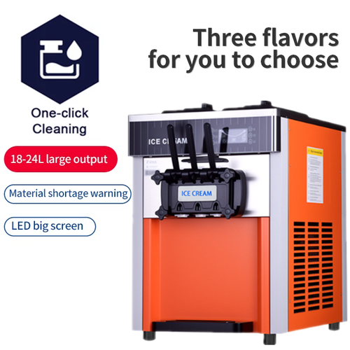 Countertop Soft Serve Commercial Ice Cream Machine 2300W 3 Flavors Machine