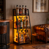 3-Tier Metal Wine Rack with LED Light Wine Bottle Shelf For Home Bar Display AU
