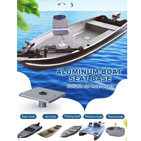 Boat Seat Base 7"x7"Aluminum Boat Seat Pedestal & Base with 3/4" Pin Post Socket