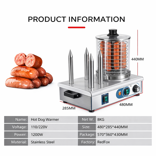 1200W Commercial Hot Dog Warmer Machine Sausage Bun Steamer Stainless Steel AU