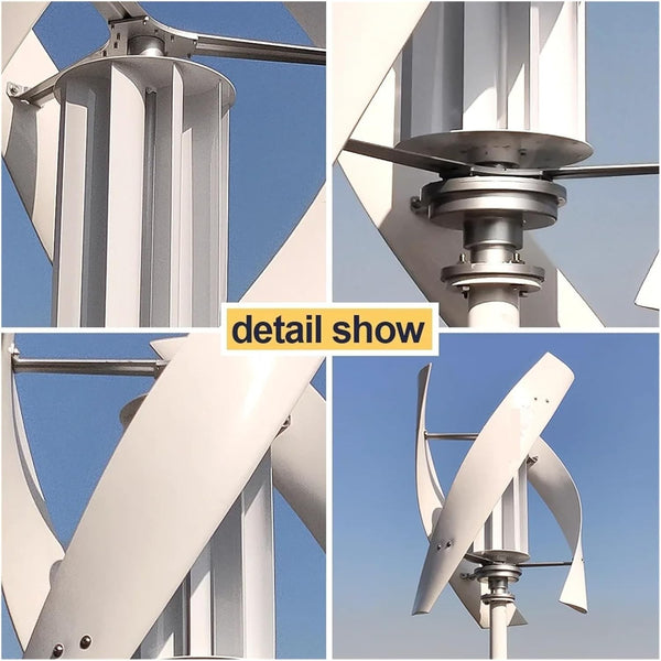 3KW Vertical Axis Wind Turbine Generator with MPPT Controller Power Inverter AU