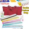 American Mahjong Set 166 Tiles 4 Pushers Racks Portable MahJong Travel Soft Bag