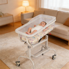 Clear Baby Bassinet Anti-Reflux Hospital Cot Newborn Crib w/ Wheels & Storage