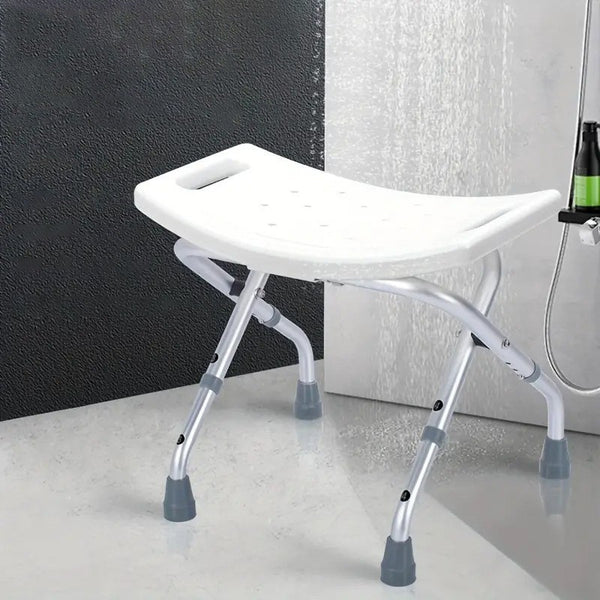 Foldable Shower Chair Height Adjustable Medical Bath Seat Bathroom Safety Assist