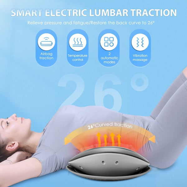 Electric Lumbar Traction Massager Adjustable Intensity Lower Back Pain Relief AU