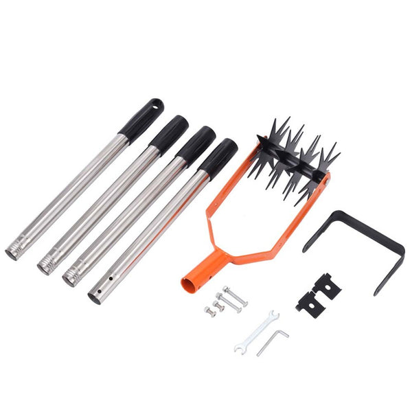 2in1Rotary Cultivator Garden Rotary Tiller Adjustable Stainless Steel Poles Hand