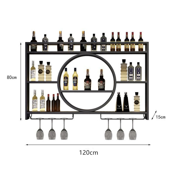 3-Tier Metal Wine Rack w/ LED Light Wine Bottle Shelf For Home Bar Display 1.2m