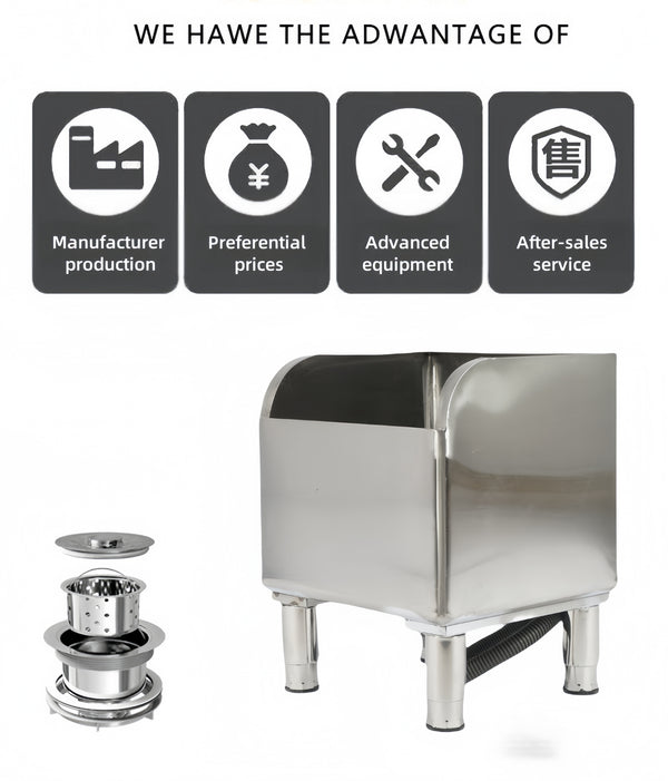 Commercial Mop Sink Stainless Steel Utility Sink Floor Mounted 45*41*55cm w/Leg