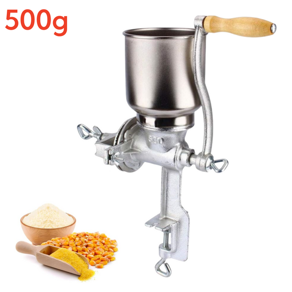 500g Grain Grinder Hand Mill with Large Hopper for Barley Wheat Coffee Feed