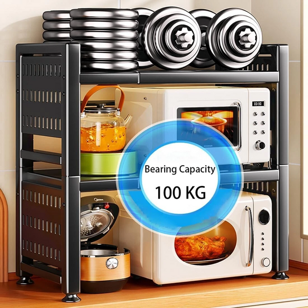 3 Tier Microwave Shelf Kitchen Adjustable Oven Storage Rack Stand Cabinet Holder