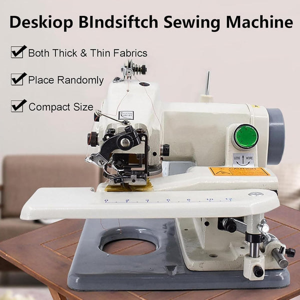 Blindstitch Sewing Machine 1200RPM Seamless Hemmer Adjustable Needle Pitch 3-8mm