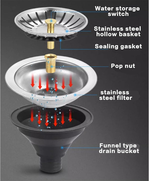 Free Standing Stainless Steel Vegetables Wash Basin Kitchen Sink with Bracket AU