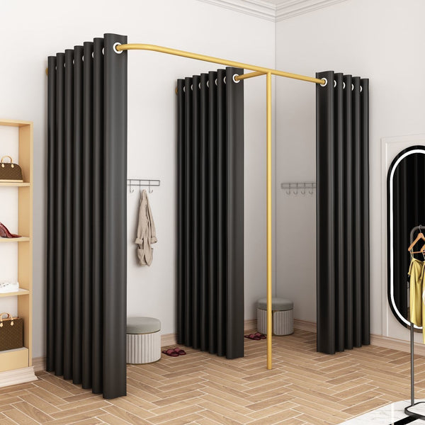 Clothing Store Fitting Room 3 Curtains Privacy Changing Room 200*100*200cm AU