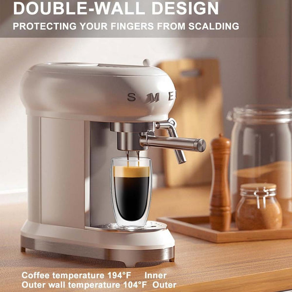 6pcs Glass Coffee Tea Mugs Drinking Glasses Double Wall Thermal Insulated Cups