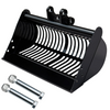 Excavator Attachment Soil Sieving Bucket Metal Wide Backhoe Rake for Mini Digger