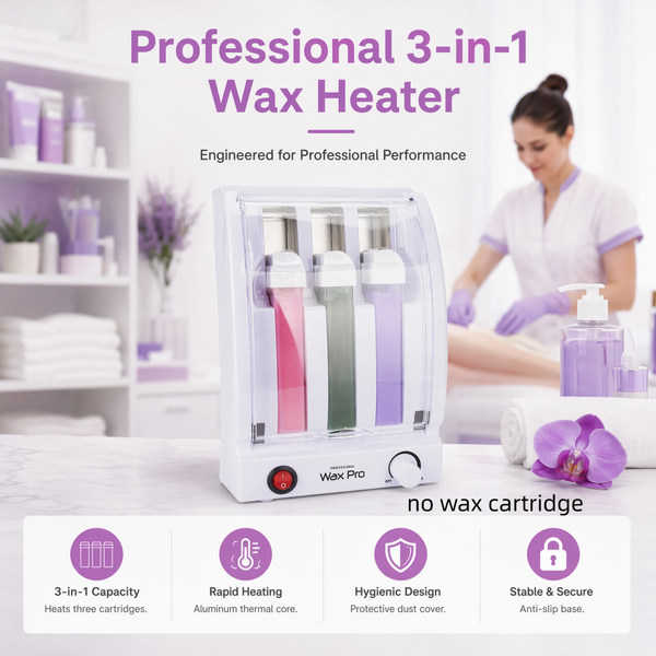 3 Cartridge Roll-On Wax Heater Depilatory Waxing Warmer 100W For Hair Removal AU