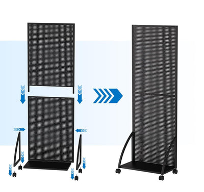 Mobile Pegboard Display Stand with 20 Hooks Jewelry Retail Pegboard Racks AU