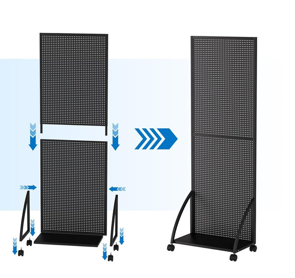 Mobile Pegboard Display Stand with 20 Hooks Jewelry Retail Pegboard Racks AU