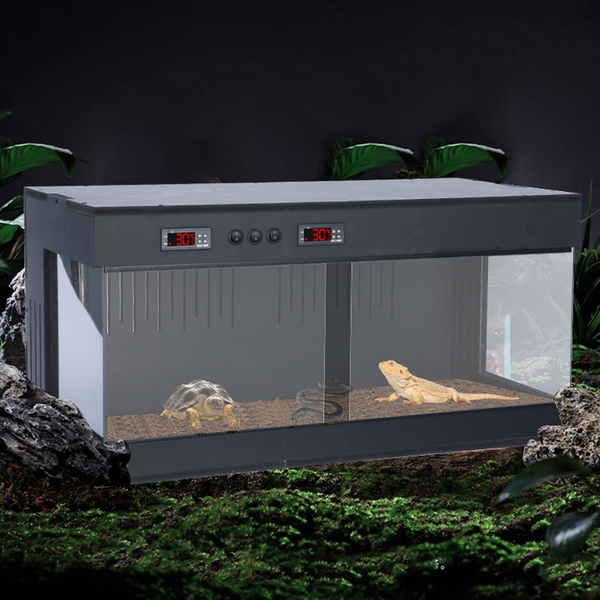 Large Reptile Glass Terrarium Thermostat Box Habitat for Tortoise Snake Iguana