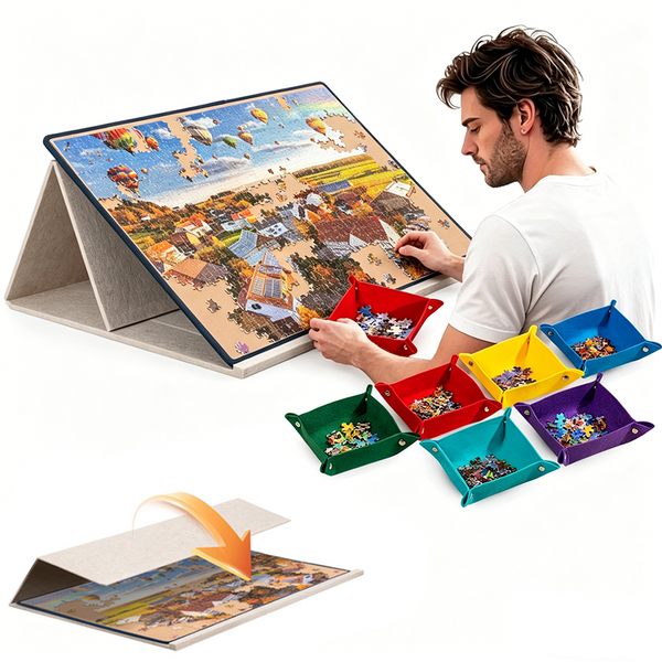 1000pcs jigsaw Puzzle Board Portable Felt Puzzle Plateau 6 Sorting Puzzle-trays