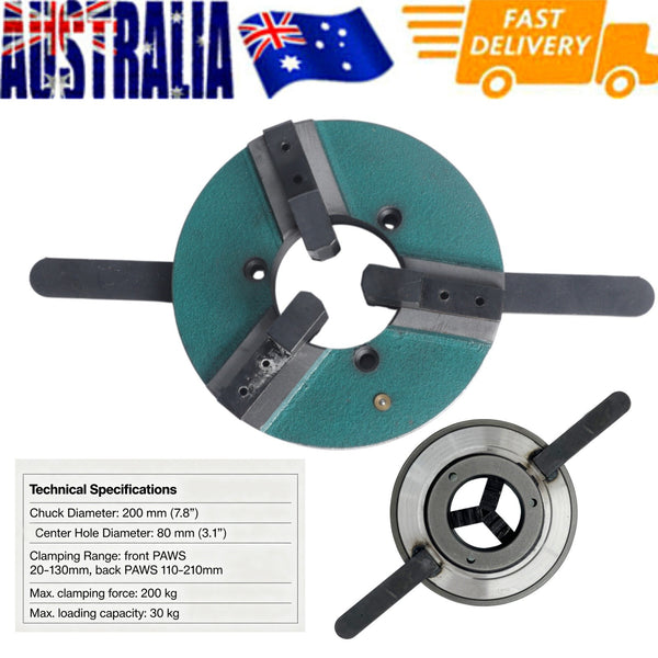 8" Self-centering Welding Positioner Table Chuck 3 Jaws Reversible Lathe Chuck
