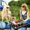 Portable 360°Rotating Charcoal Grill with Flipping Basket Folding Barbecue Grill